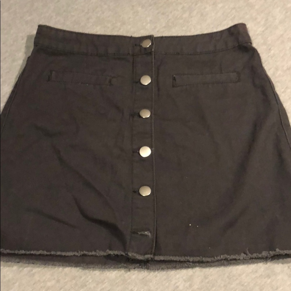 Charcoal gray button up skirt